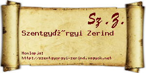 Szentgyörgyi Zerind névjegykártya